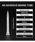 AB adhesive mixing tube model MA4.0-8L, external diameter 6.5mm, 2.76 inches, for precise mixing applications.