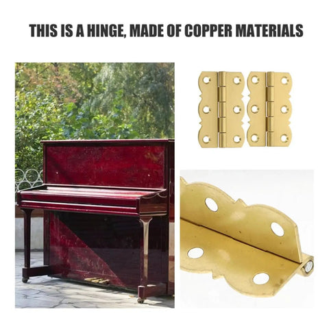 Copper Butt Hinges 4 Pack For Cabinet Doors and Tool Boxes with smooth surface and durable construction