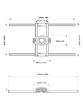 Dimensional diagram of Aluminum Router Sled Kit With Precise Guide Rail And Low Friction Slide For Wood End Face Flattening Slab Jig