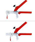 Tile Leveling Pliers For Quick Tile Installation And Lippage Prevention With High Tension PVC Handle And Ergonomic Grip Great For DIY Or Pros Delivers Precise Tile Alignment And Faster Laying 1 Pack, side view with red handles