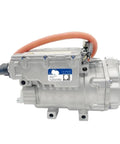 Electric AC Compressor Straight Swap for BYD Qin EV Climate Control System with orange hose and factory specs.