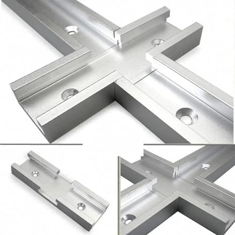 Cross Track Connector 80mm Aluminum Joint Brackets For Woodworking Jig Intersection Accessory close-up view