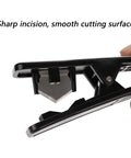 Close-up of Heavy Duty Tubing Cutter For Nylon And PVC Hoses Replaceable Blade Screw Clamp Design cutting edge