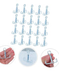 Laboratory 25 Piece Flat Jaw Spring Clamp Set for Flexible Latex Tubes Rubber Hoses in hand view and arrangement
