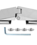 Beveled Double Sided Stainless Shower Door Hinge For 812mm Tempered Glass Bathroom Hardware Heavy Duty Premium 304 Stainless Steel