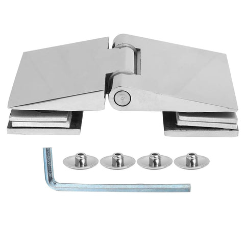 Beveled Double Sided Stainless Shower Door Hinge For 812mm Tempered Glass Bathroom Hardware Heavy Duty Premium 304 Stainless Steel