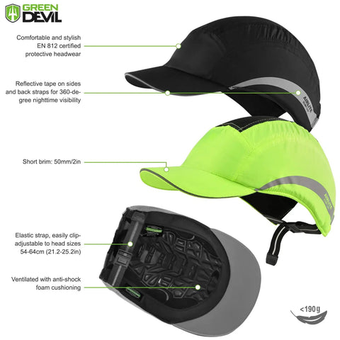 Ultra Lightweight Breathable Safety Bump Cap For Head Protection Baseball Cap Style Hard Hat For Everyday Hustle with ABS inset