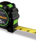 4 Pack Monster MagGrip Tape Measure With Magnetic Tip, 25 Ft By 1 In, Rubberized Case, extended nylon blade shown
