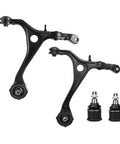 Front Lower Control Arm With Ball Joints Kit For Honda Accord 2003 2004 2005 2006 2007 And Acura TSX 2004 2005 2006 2007 2008 OE Replacement Four Piece Set Includes K640289 K640290 K80228 black steel arms and ball joints