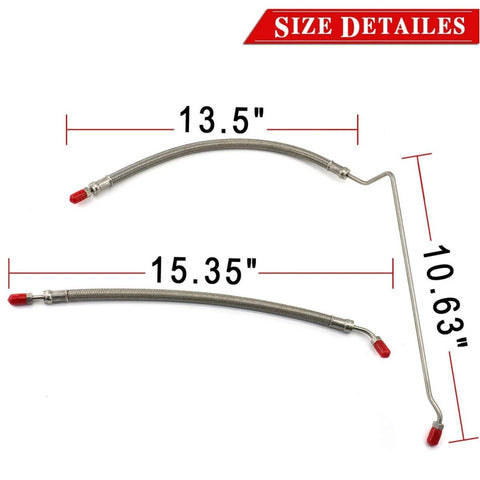 Trim Tilt Hydraulic Ram Cylinder Hose Kit For Alpha One And Bravo Outdrives, Replaces 9B-104 And 9B-121, size details view