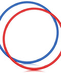 Two Pack Adjustable Toy Hoop Exercise Rings Set With Detachable Plastic Blocks, 23 Inches Fitness Hoops For School Playground, colorful red and blue