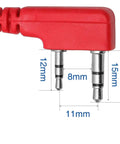 USB Programming Cable For Ham Radios CHIRP Ready Compatible With UV-5R Mini BF-F8HP red plug with measurement details