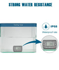 Digital Vibration Hour Meter For Gear Maintenance With Built In Sensor No Wiring Needed 3 Adjustable Sensitivities Low Medium High Easy To Track Run Time And Calibrate Hours On Your Gear. IP68 waterproof vibration meter in testing tank