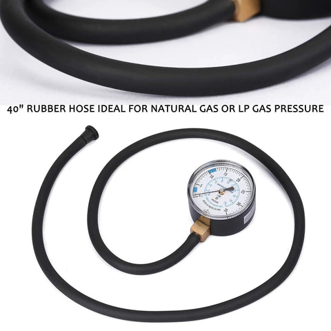 MEASUREMAN natural gas/LP gas manifold pressure test kit with 40-inch rubber hose and gauge