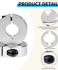 Split Shaft Collar Set Of 4 Aluminum One Piece Locking Collars 15Mm Bore 35Mm OD, features surface oxidation and set screw details.