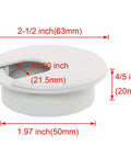 Two Pack 2 Inch Desk Cable Grommets Hole Covers For Clean Cable Management On Office Desks, 50mm Hole Fit, White ABS Plastic Covers