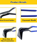 Detailed view of Must Have 3 Piece Hand Seamers Set For Sheet Metal Bending Including Straight Jaw, 45 Degree, And 90 Degree Pliers.