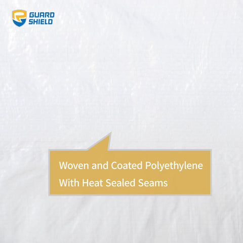 Close-up of Weatherproof 6x8 Feet Tarp Cover 5 Mil Poly Tough As Nails Waterproof Multi Purpose Tarp surface texture