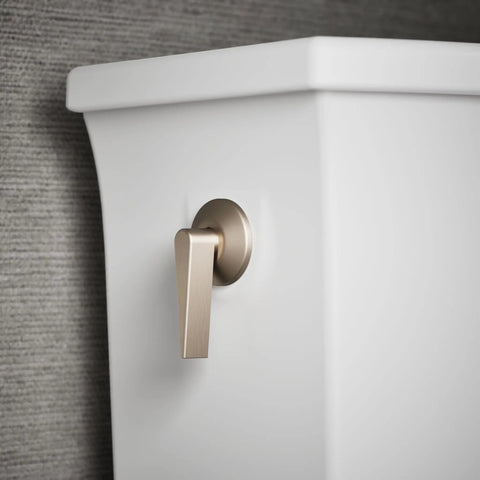Archer Trip Lever For Two Piece Toilets In Vibrant Brushed Bronze Smooth Easy Clean Metal Construction No Fuss Quick Install