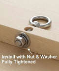 Stainless Steel Shoulder Eye Bolts One Quarter Inch By Two Inch, Twenty Pack For Wood Metal And Cable Fixing shown in wood installation
