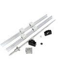 Pro Grade Cnc Linear Guide Rail Kit Sbr12-400 Paired With Sfu1204-400Mm Ball Screw For Solid Cnc Rig Makeover Features SBR12UU blocks and polished steel rail components.