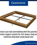 Badass X Support Bed Frame Reinforcement Kit With Three Heavy Duty Cross Bars And Ultra Sturdy Center Leg For Queen King And Full Sizes on a bed frame.