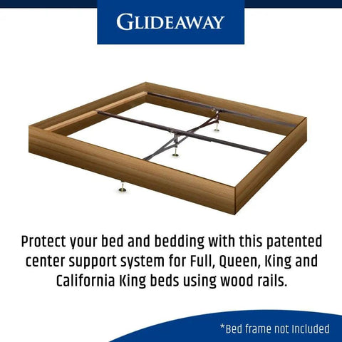 Badass X Support Bed Frame Reinforcement Kit With Three Heavy Duty Cross Bars And Ultra Sturdy Center Leg For Queen King And Full Sizes on a bed frame.