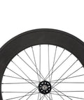 Carbon Fixed Gear Wheelset 700c Clincher 88mm Rear Hella Lightweight And Strong Speed Boosting Wheelset for city rides close-up.