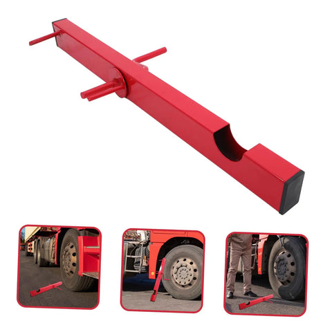 Manual Strap Winder For Trucks, Hand Crank Cargo Belt Winder Tool, red steel belt tensioner, shown on truck tires