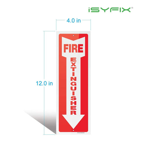 Fire Extinguisher Location Signs 3 Pack 4x12 Inch Durable 40 Mil Polystyrene Laminated For UV Weather Scratch Water Fade Resistance Indoor Outdoor Use