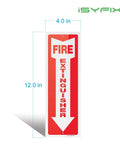 Red and white sign from Fire Extinguisher Sign Set Ten Pack 4x12 Inch Laminated 40 Mil Polystyrene Indoor Outdoor Safety Signs With Easy To Read