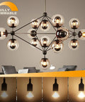 Half Gold Reflected LED Edison Bulbs 6W 60W Equivalent Dimmable G80 Globe Shape E26 Soft White 2700K in modern chandelier