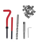 M8x1.25 Thread Repair Kit With 30 Pcs High Speed Steel Helical Inserts And Drill Bits, Red Auto Engine Rethreading Tool Set