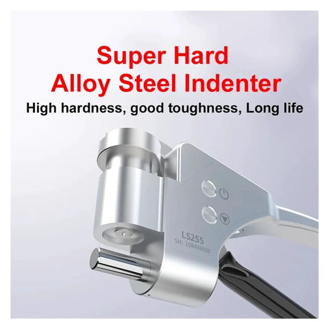 Lightweight Portable Digital Aluminum Hardness Tester Straight Shooter With Auto Scale Conversion And No Sweat Calibration For Aluminum Alloys close-up of hard alloy steel indenter shows durability and precision in use.