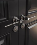 Rolled Flower Privacy Door Lock Knob For Bedroom With Key Universal Fit Heavy Duty Home Security in Ancient Silver Finish on door