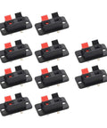 Two Way Spring Speaker Terminal Clips Push Release Connector Block For Audio Wiring, 2 Pin 2 Positions, 10 Pack WP2-204