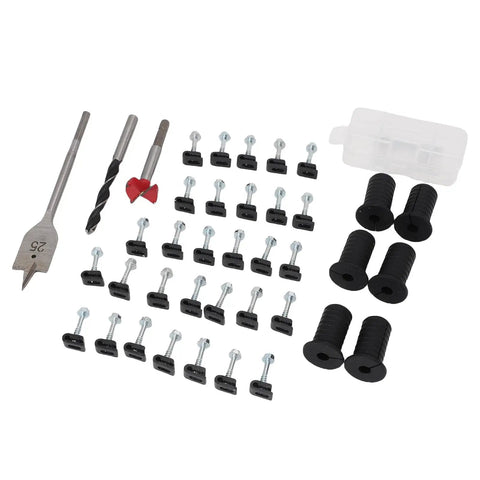 Totally Tidy Wall Install Kit With Heavy Duty Silicone Grommets And Snappy Clips For Fast Cable Routing And Super Neat Residential Wiring Setup In Classic Black. 1-inch drill bits, 30 clips, 6 grommets