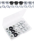 Carbon Steel Bike Wheel Flanged Axle Nut Kit With M8 M9.5 M10 Thread Sizes For Front And Rear Wheels 12 Piece Set With Washers