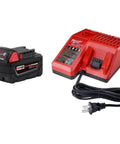 M18 XC 5.0Ah Starter Kit with battery charger and case delivers pro grade power with onboard fuel gauge and durability for tough jobs
