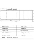 Technical drawing of Heavy Duty Cnc Milling Spindle With Automatic Tool Changer Bt30 Taper 6.5Kw Brushless Motor Pulls 24000 Rpm On 380V.