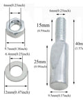 4 Pack Silver Crank Cotter Pins 9.5x40mm Wedge Center Pins For Mountain Bikes And Road Bikes, with washer and nut