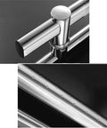 Close-up of stainless steel modern entrance door handles set adjustable push pull bar for double sided sliding doors 60cm