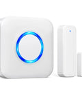 Wireless Door Sensor Alarm Chime For Home And Biz, Instant Door Open Alerts, Ideal For Toddler Safety And Dementia Care, Easy Setup For House Store Office Security, Peace Of Mind. White wireless door alarm set with receiver and magnetic sensors