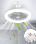 10 Inch Ceiling Fan With Light Kit For Garage Closet And Laundry Room Dope Bright 30W LED Bulbs White Light E26 Socket Enclosed Ceiling Fan Lighting Energy Saving in white room