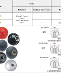 Rock Solid M4 To M16 Round Ball Knobs Perfect For Furniture And Machine Projects Plus Smooth Grip Bakelite Design in black and red colors