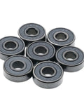 8 Piece Dope Set Of 608RS Black Seal Bearings For Skateboard And Scooter High Speed 2RS Shielded Ball Bearings Kit ILQ11 Quiet Smooth Ride For Heavy Loads And Long Lasting Performance, 8-pack bearings
