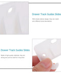 Close-up of 10 Pack Plastic Drawer Slides For Cabinets And Closets Easy Install White Drawer Track Guides For Smooth Stable Operation