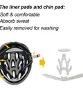 Inside view of Adult Bike Helmet For Mountain And Road Rides One-Piece Adjustable Fit with removable liner pads