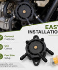 Hella Reliable Vacuum Fuel Pump With Integrated Filter For Small Engines And Golf Carts No Drama Gas Delivery For 17 To 25 Horsepower Motors, shown with fuel lines.