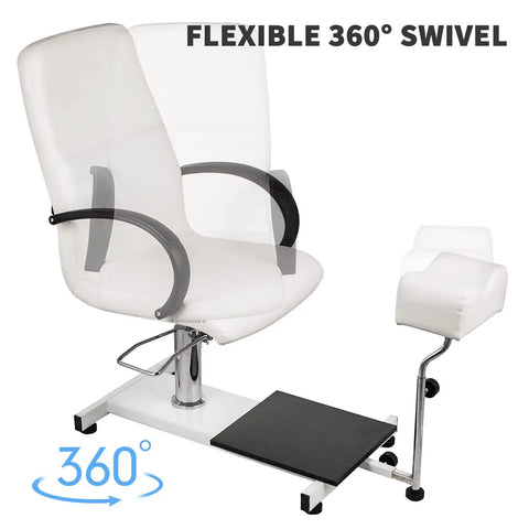 Pro Grade Hydraulic Lift Spa Pedicure Chair With Deep Soak Bubble Massage Footbath Top Shelf Salon Setup Zero Grind Cleanup Slick Contour Cushions For Prime Relax Mode White